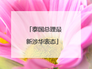 泰国总理最新涉华表态