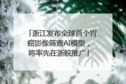 浙江发布全球首个胃癌影像筛查AI模型，将率先在浙皖推广