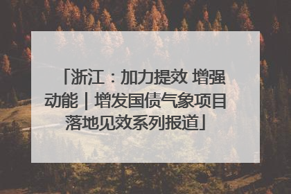 浙江：加力提效 增强动能｜增发国债气象项目落地见效系列报道