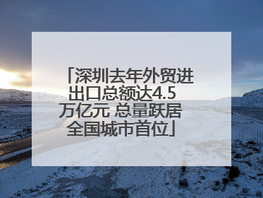 深圳去年外贸进出口总额达4.5万亿元 总量跃居全国城市首位