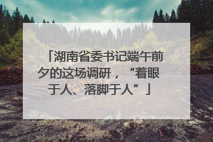 湖南省委书记端午前夕的这场调研，“着眼于人、落脚于人”