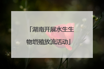 湖南开展水生生物增殖放流活动