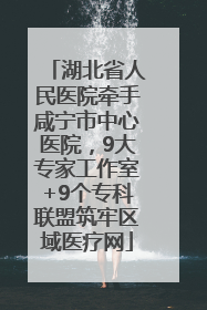 湖北省人民医院牵手咸宁市中心医院，9大专家工作室+9个专科联盟筑牢区域医疗网