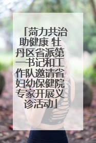菏力共治助健康 牡丹区省派第一书记和工作队邀请省妇幼保健院专家开展义诊活动