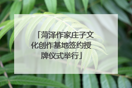 菏泽作家庄子文化创作基地签约授牌仪式举行