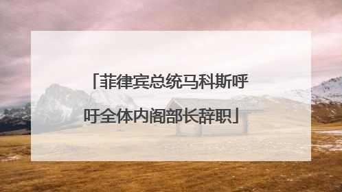 菲律宾总统马科斯呼吁全体内阁部长辞职