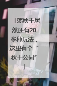 荡秋千居然还有20多种玩法，这里有个“秋千公园”