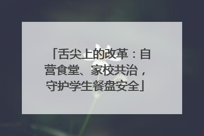 舌尖上的改革：自营食堂、家校共治，守护学生餐盘安全