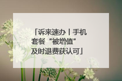 诉来速办丨手机套餐“被增值” 及时退费获认可