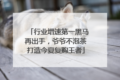行业增速第一黑马再出手，爷爷不泡茶打造今夏复购王者