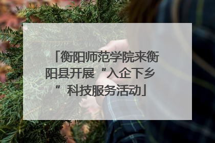 衡阳师范学院来衡阳县开展“入企下乡”科技服务活动