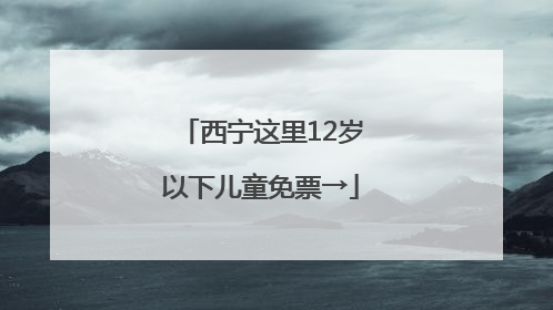 西宁这里12岁以下儿童免票→