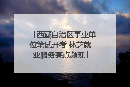 西藏自治区事业单位笔试开考 林芝就业服务亮点频现