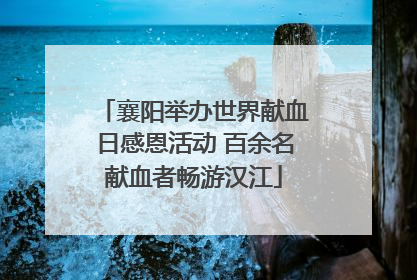 襄阳举办世界献血日感恩活动 百余名献血者畅游汉江