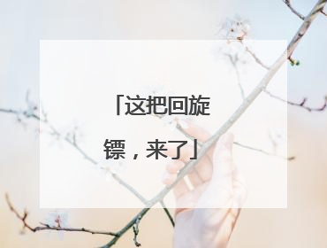 这把回旋镖，来了
