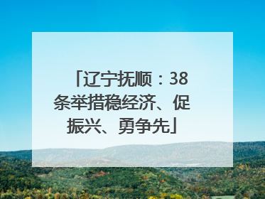 辽宁抚顺：38条举措稳经济、促振兴、勇争先