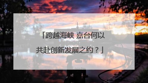 跨越海峡 嘉台何以共赴创新发展之约？