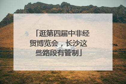 逛第四届中非经贸博览会，长沙这些路段有管制