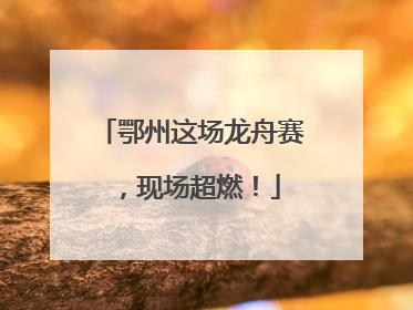 鄂州这场龙舟赛，现场超燃！