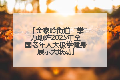 金家岭街道“拳”力助阵2025年全国老年人太极拳健身展示大联动