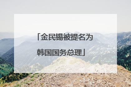 金民锡被提名为韩国国务总理