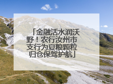 金融活水润沃野！农行汝州市支行为夏粮颗粒归仓保驾护航