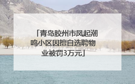 青岛胶州市凤起潮鸣小区因擅自选聘物业被罚3万元