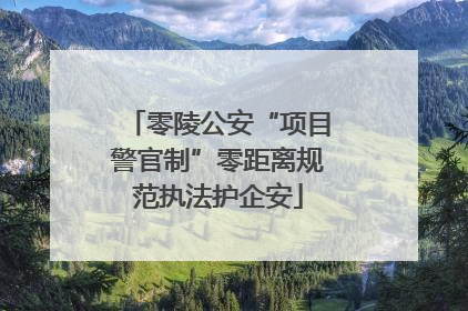 零陵公安“项目警官制”零距离规范执法护企安