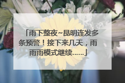 雨下整夜~昆明连发多条预警！接下来几天，雨雨雨模式继续……