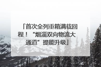 首次全列重箱满载回程！“烟淄双向物流大通道”提能升级