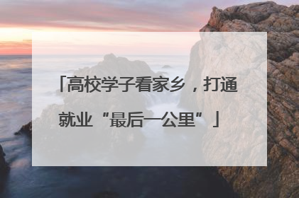 高校学子看家乡，打通就业“最后一公里”