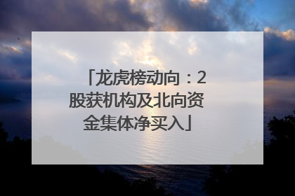 龙虎榜动向：2股获机构及北向资金集体净买入