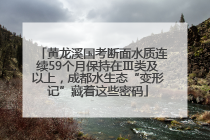 黄龙溪国考断面水质连续59个月保持在Ⅲ类及以上，成都水生态“变形记”藏着这些密码