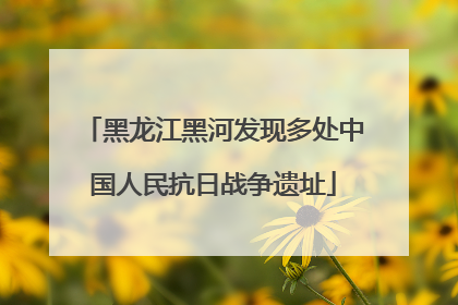 黑龙江黑河发现多处中国人民抗日战争遗址