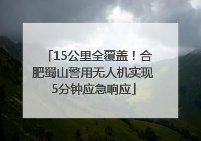 15公里全覆盖！合肥蜀山警用无人机实现5分钟应急响应