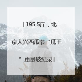 195.5斤，北京大兴西瓜节“瓜王”重量破纪录