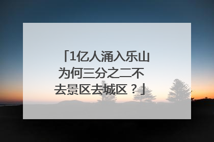 1亿人涌入乐山 为何三分之二不去景区去城区？