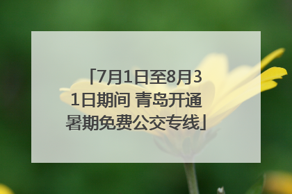 7月1日至8月31日期间 青岛开通暑期免费公交专线