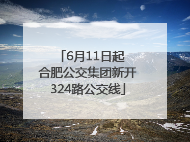 6月11日起 合肥公交集团新开324路公交线